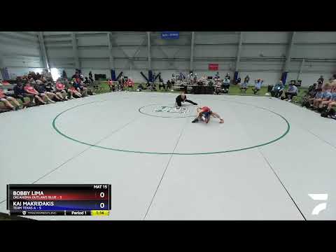 94 Lbs Round 1 (8 Team) - Bobby Lima, Oklahoma Outlaws Blue Vs Kai Makridakis, Team Texas A F21c