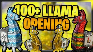 100 LLAMA OPENING, 50+ Winter & 50+ Lunar Llamas, 3 Golden Llamas - Fortnite Save the World