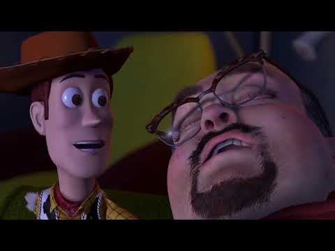 Toy story 2 Woody tries to get his arm back