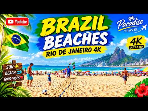 🇧🇷 RIO DE JANEIRO 4K 🌴🌊  Brazil’s BEST Beaches & Stunning Ocean Views  Travel Walk