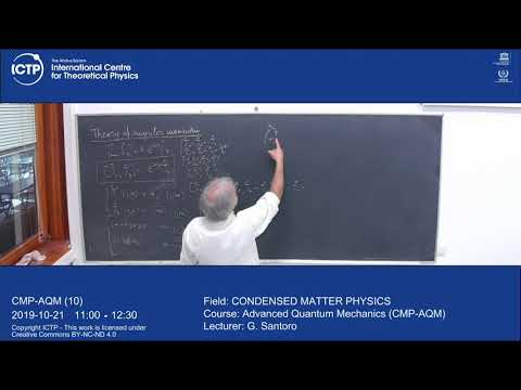 Advanced Quantum Mechanics (CMP-AQM) Lecture 10