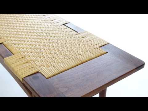 Gallery of Caleb James Danish Modern Cane Bench