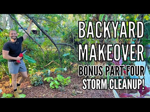 BONUS Backyard Makeover Part 4 | Yard Cleanup | The Best Mini Chainsaw Review & Demo