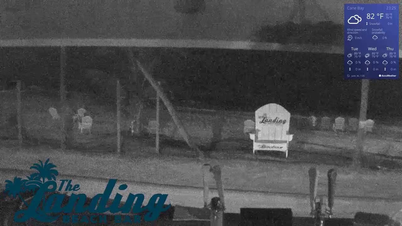 Live webcam view of The Landing Beach Bar en Cane Bay