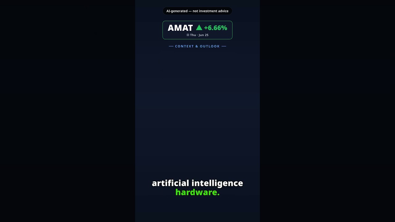 Why Is Applied Materials Stock Leaping Today? AMAT +6.66% (Jun 25) — AI Chip Equipment Demand