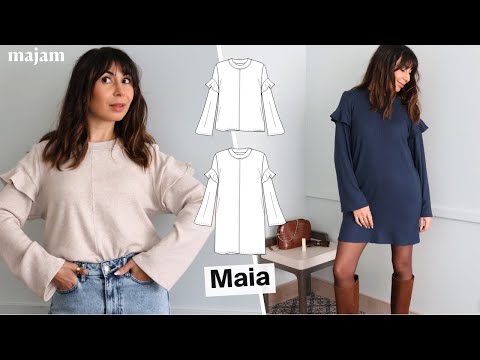 👉 Sewing the MAIA sweater (4 versions) | Step-by-step tutorial | Modern sweater or sweater dress