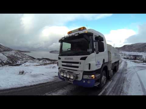 Trucking in the Outer Hebrides in a Scania.