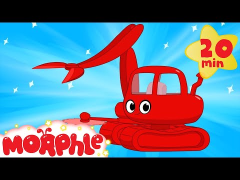 My Magic Logging Machine Morphle - kids construction vehicles (+ police car, crane, ambulance)