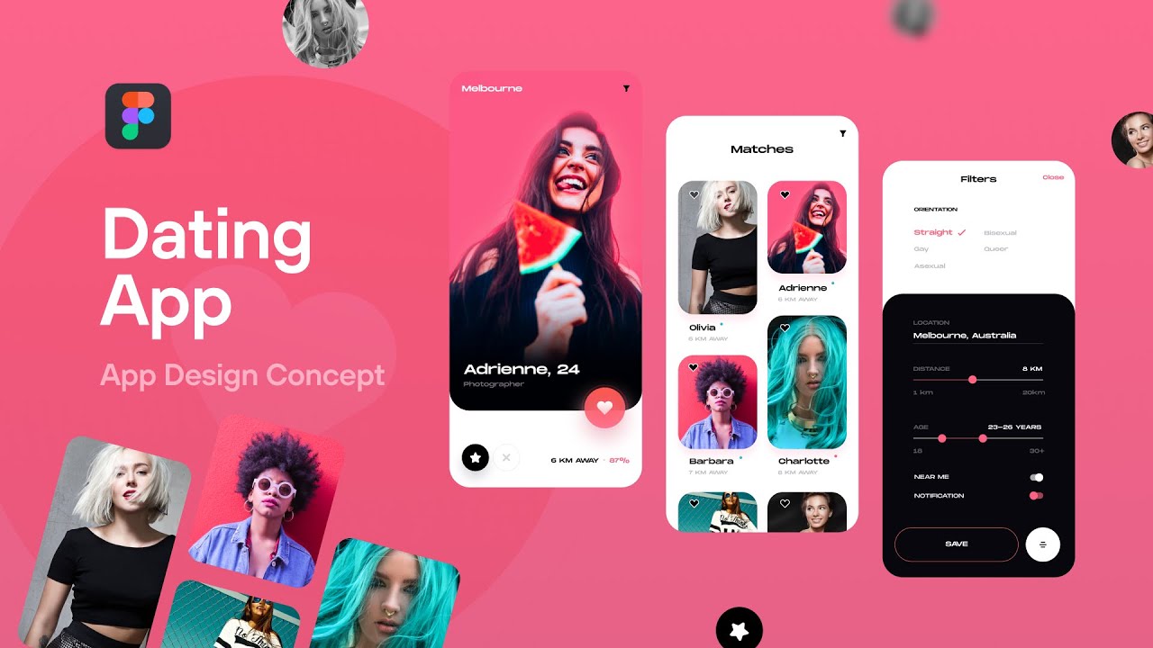Dating App UI Concept | Speed UI Design Art | Figma Tutorial | Tinder style