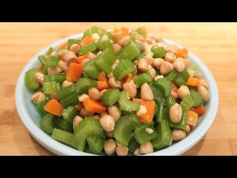 Celery Carrot Peanuts Salad / Asian Recipes / Easy and Healthy~