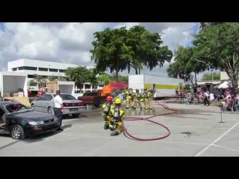 Boca Raton Fire Rescue Expo 2014 - Car Fire Extingushing