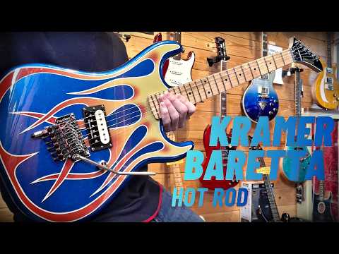 KRAMER Baretta "Hot Rod" Blue Sparkle with Flames image 17