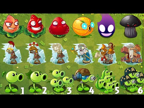 Pvz 2 Challenge - Every Pea Power Up VS Frozen Gladiator Gargantuar Team - Who Will Win ？