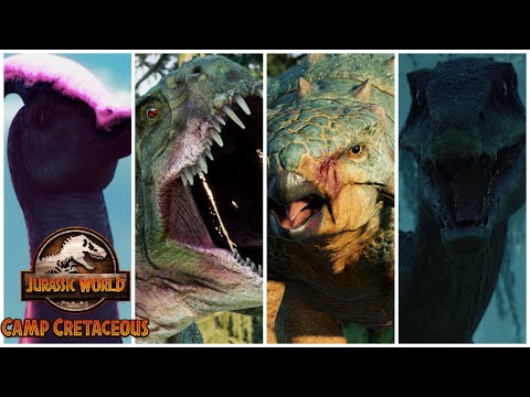 CAMP CRETACEOUS dinosaurs in BIOSYN VALLEY - Jurassic World Evolution 2 [4K]