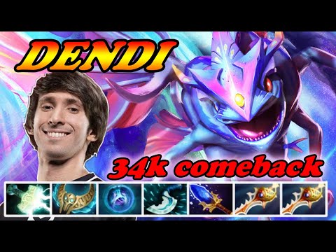 Dendi ridiculous 34k comeback Puck double Divine Rapiers | Immortal Best Ranked Gameplay