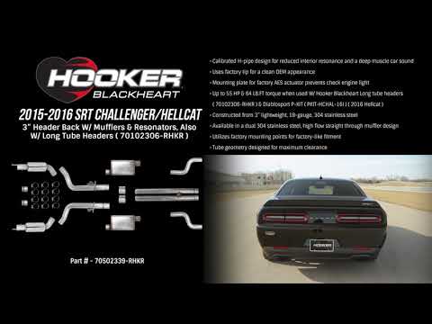 2015-2016 SRT Challenger Hellcat- Hooker Blackheart Header-Back W/ Muffler & Resonator 70502339-RHKR