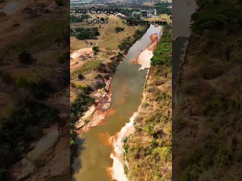 IVOLÂNDIA GOIÁS, PROJETO VISÃO AÉREA - RIO CAIAPÓ DIVIDINDO OS MUNICIPIOS DE IVOLÂNDIA E PALESTINA.