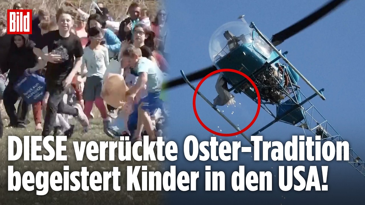 Verrückte Ostertradition in den USA: Hubschrauber lässt plötzlich Marshmallows regnen!