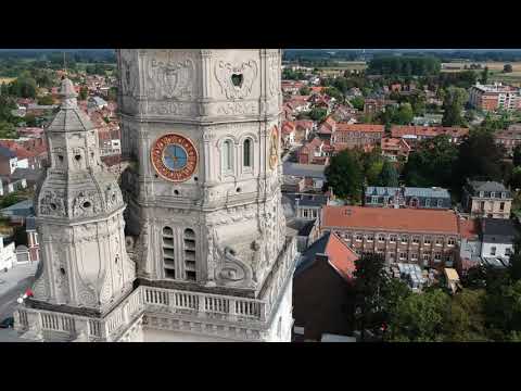Tour de saint amand les eaux,nord de la france en drone