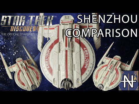 Eaglemoss Shenzhou Comparison - Star Trek Discovery Issue #1, ISS, and XL