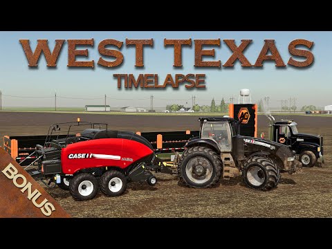 BONUS! - West Texas Timelapse - Baling Straw - FS19