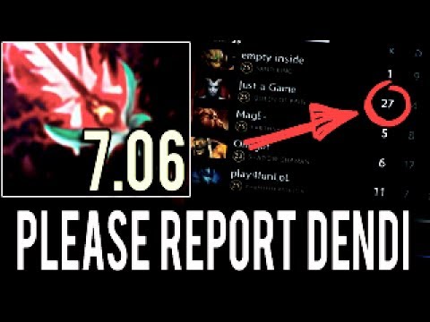 Please BAN Dendi!!! Machine Gun QoP with 27 Kills 7 Slots vs w33 Ember Spirit Epic Game 7.06 Dota 2