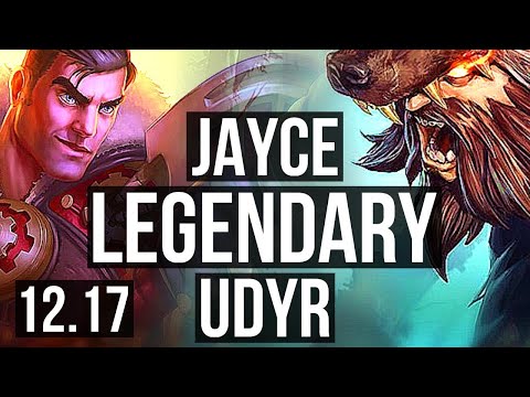 JAYCE vs UDYR (TOP) | 9/1/3, 6 solo kills, Legendary, 600+ games | KR Diamond | 12.17