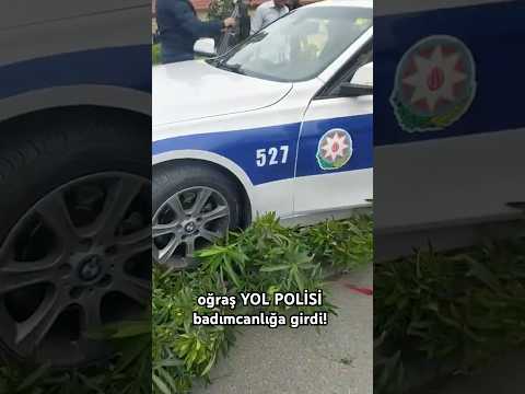 Yol Polis maşını ağaca girdi! Ay polis, rüşvətin axrı belə olur!