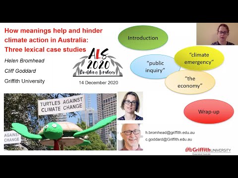 Helen Bromhead and Cliff Goddard - How meanings help and hinder climate action in Australia