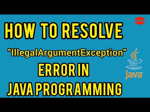 How To Resolve Error Illegalargumentexception In Java Programming