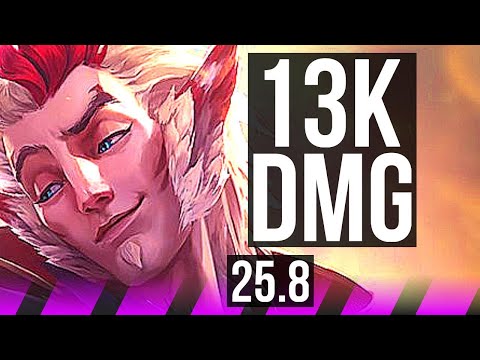 RAKAN & Xayah vs THRESH & Jhin (SUP) | 13k DMG | KR Grandmaster | 25.8