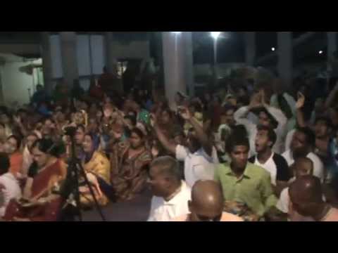 Devotees singing and doing Kirtan: "Hari Hari Gaura Hari" , ISKCON Brahmapur (Hare Krishna Temple)