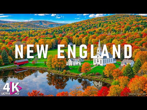 New England 4K Amazing Autumn Film 🍂 Calming Piano Music - Natural Landscape