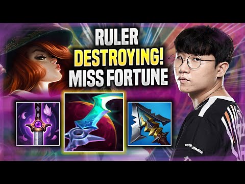 RULER SHOWTIME WITH MISS FORTUNE IN KR SOLOQ! - GEN Ruler Plays Miss Fortune ADC vs Aphelios!