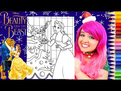 Coloring Belle Christmas Disney Princess Coloring Page Prismacolor Pencils | KiMMi THE CLOWN Video