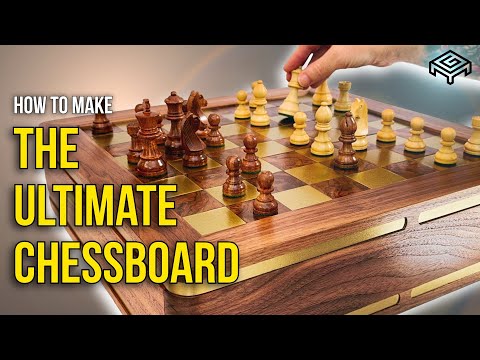 Making The Ultimate Chessboard from Walnut & Brass (with drawers for the pieces) - Woodworking
