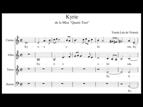 T. L. VICTORIA Missa Quarti Toni KYRIE (ALTUS) - Score Animation