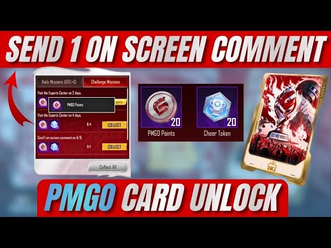 SEND 1 ON SCREEN COMMENT ON 6 MISSION COMPLETE | PMGO POINTS AND CHEER TOKENS | PMGO S1 CARD UNLOCK