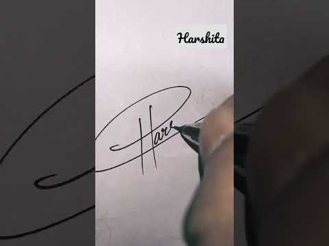 Harshita name signature style ✍️ | learn simple signature style |#youtubeshorts #shorts |