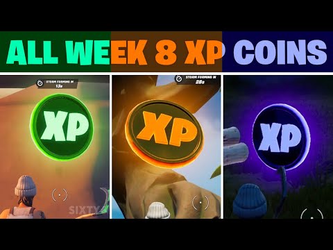 All XP Coin Locations WEEK 8! (Green, Blue, Purple & Gold) | Fortnite Battle Royale