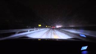 preview picture of video 'Hokuriku Expressway, up-lane, Snowstorm, Kanazawa City'