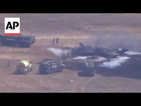 Video Thumbnail: Marine Corps says F-35B stealth fighter crashed in California, pilot ejected