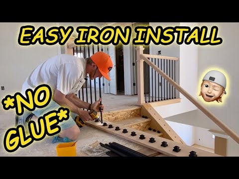 IRON BALUSTER INSTALLATION / EASY DIY RE-SECURE *NO GLUE* : MEASURE, CUT, INSTALL, STAIRCASE UPDATE!