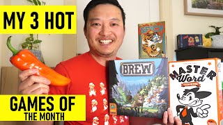 3 HOT New Board Games I Played This Month | Spicy, Master Word, Brew Reviews!