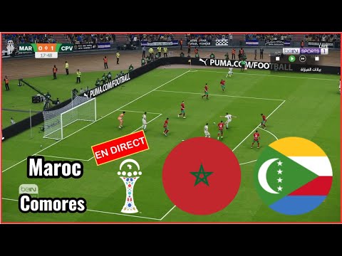 Morocco vs Comoros live match, Africa Cup of Nations (CAN) football simulation, PC gameplay