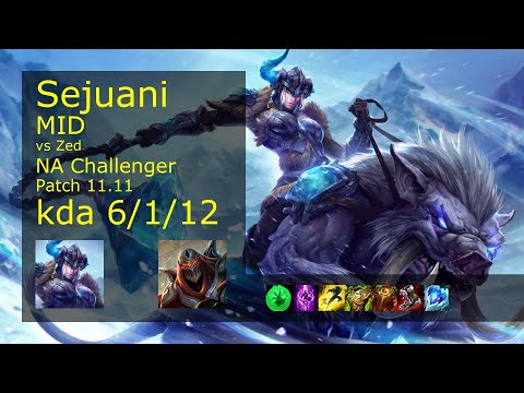 Sejuani Mid vs Zed - NA Challenger 6/1/12 Patch 11.11 Gameplay