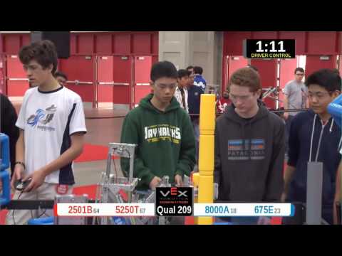 2015 VRC Arts Q209 - 2501B 5250T vs 8000A 675E - 40 to 65 - VEX Worlds 2015 - Arts Division