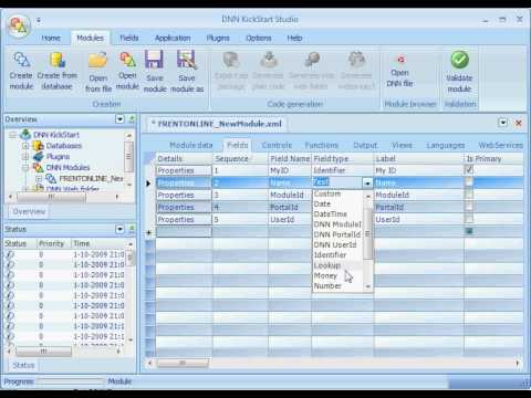 DNNKickStart - Select a field type