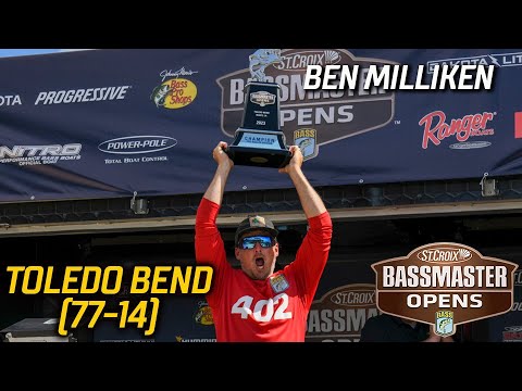Watch Bassmaster OPEN: Ben Milliken wins at Toledo Bend with 77 pounds, 14  ounces Video on