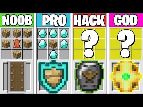 Minecraft Battle: SHIELD CRAFTING CHALLENGE! NOOB vs PRO vs HACKER vs GOD in Minecraft Animation